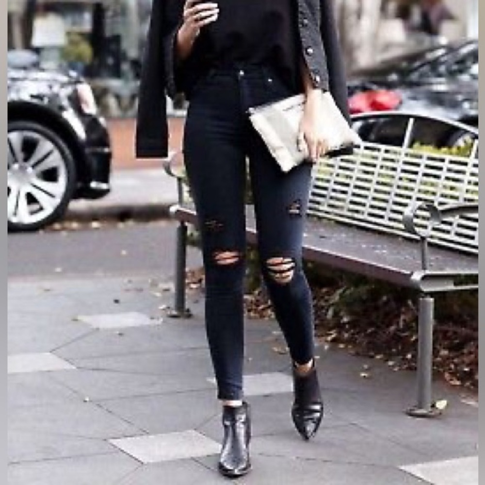 Alexander Wang Kori cut out boot black leather and chrome sz 37 Host Pick!! - Picture 6 of 8